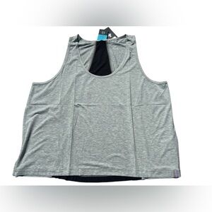 FourLaps‎ surge tank top activewear top athletic fit heather grey size XXL